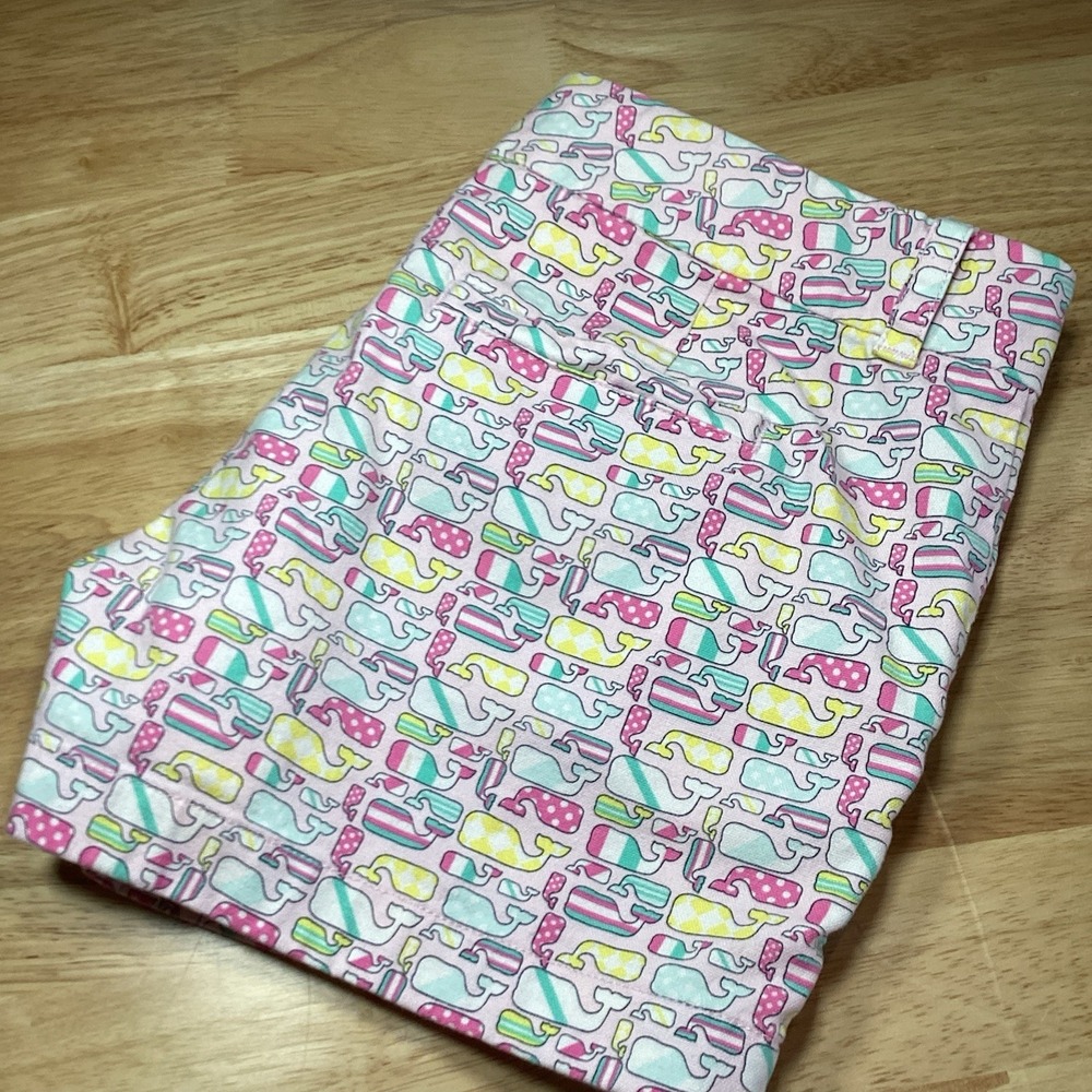 Ladies Vineyard Vines For Kentucky Derby Printed Shorts‎ Pink/multi Whales Zero